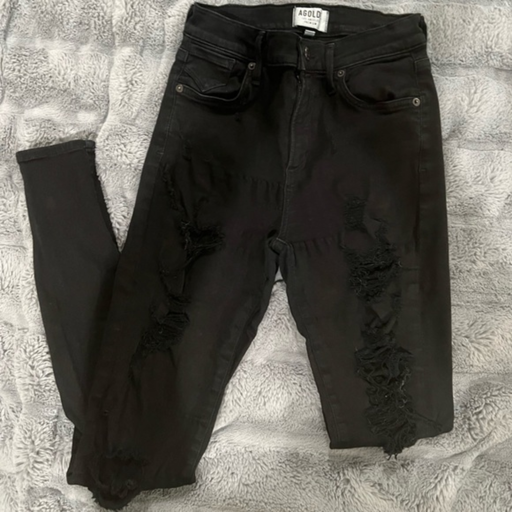 Agolde‎ Women's Black Distressed Denim Jeans Size 26 or Size 2